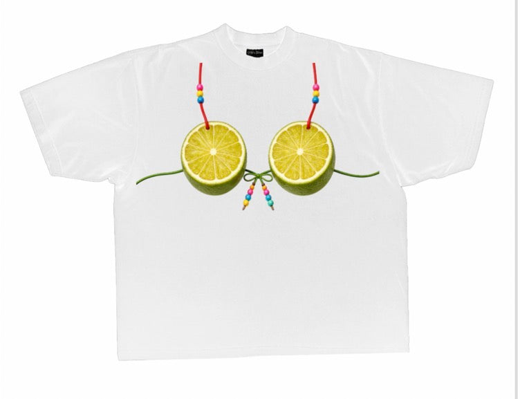 Lime top bikini tee with Back coconut La Chica WestVillage design