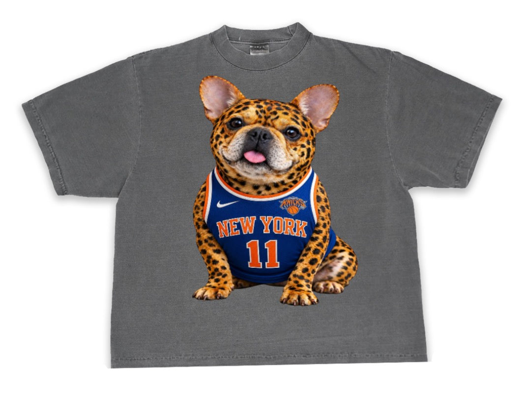 Knicks Frenchie tee in shadow color