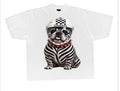 Zebra Frenchie /White tee