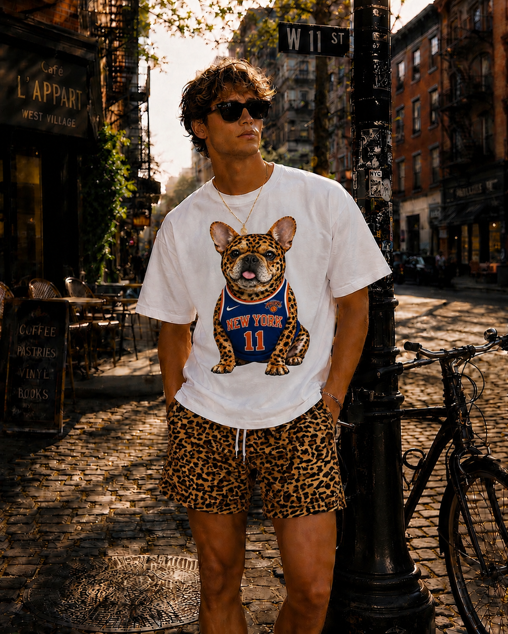 Knicks Frenchie tee in white