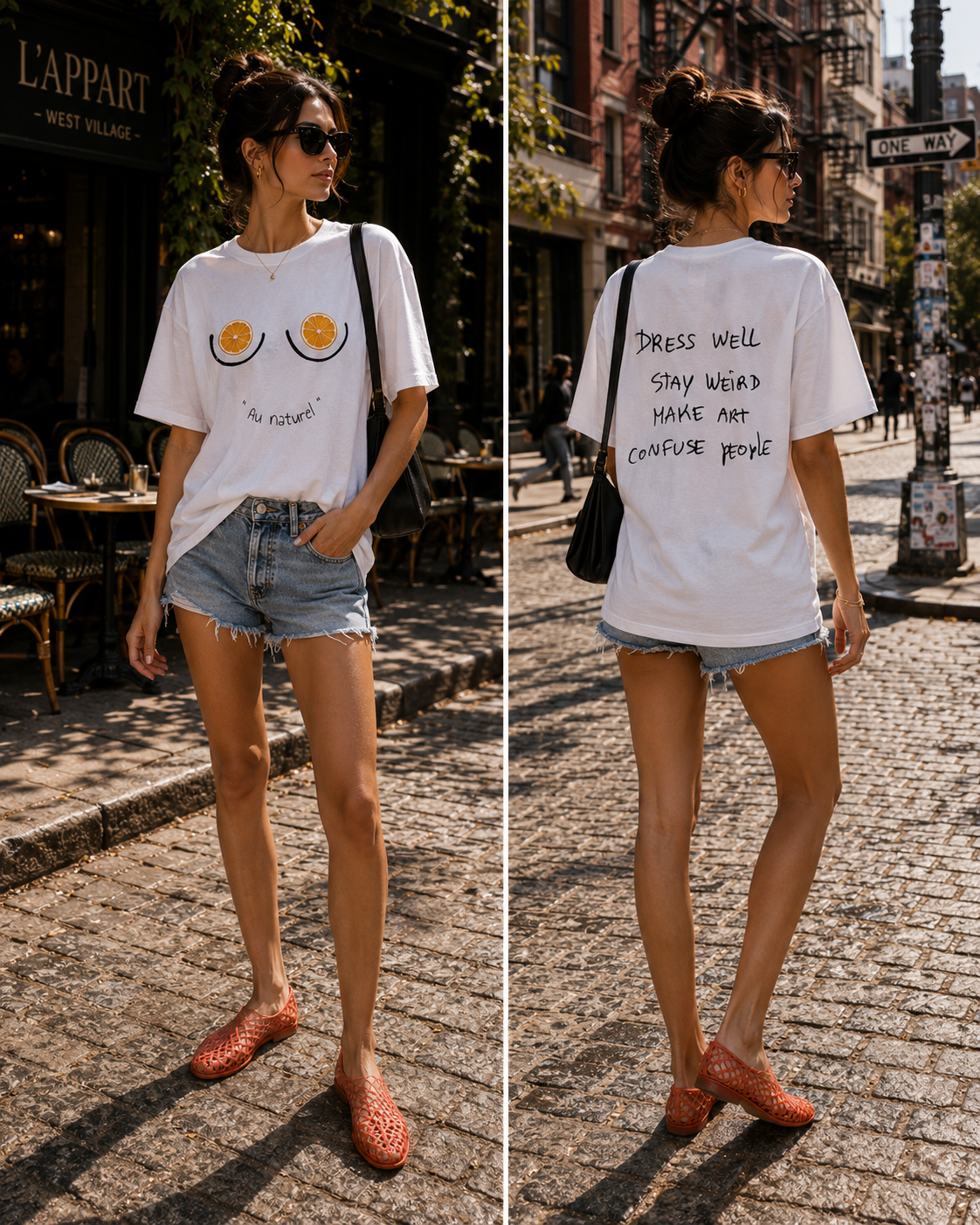 “Au naturel “  white tee