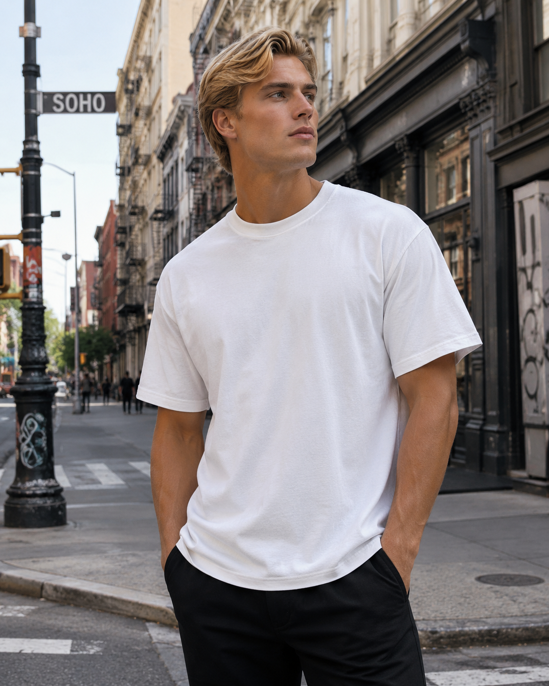 Custom t-shirt white with back logo : La Chica WestVillage NYC💋